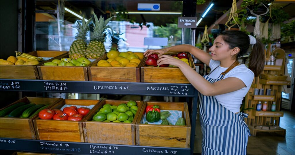 Puesto de frutas y verduras como ejemplo de microempresa en México - Pymes exitosas en México
