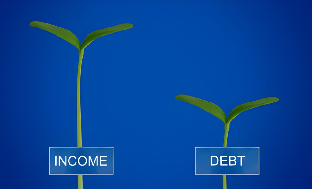Brote grande y pequeño: ingreso alto frente a deuda pequeña
