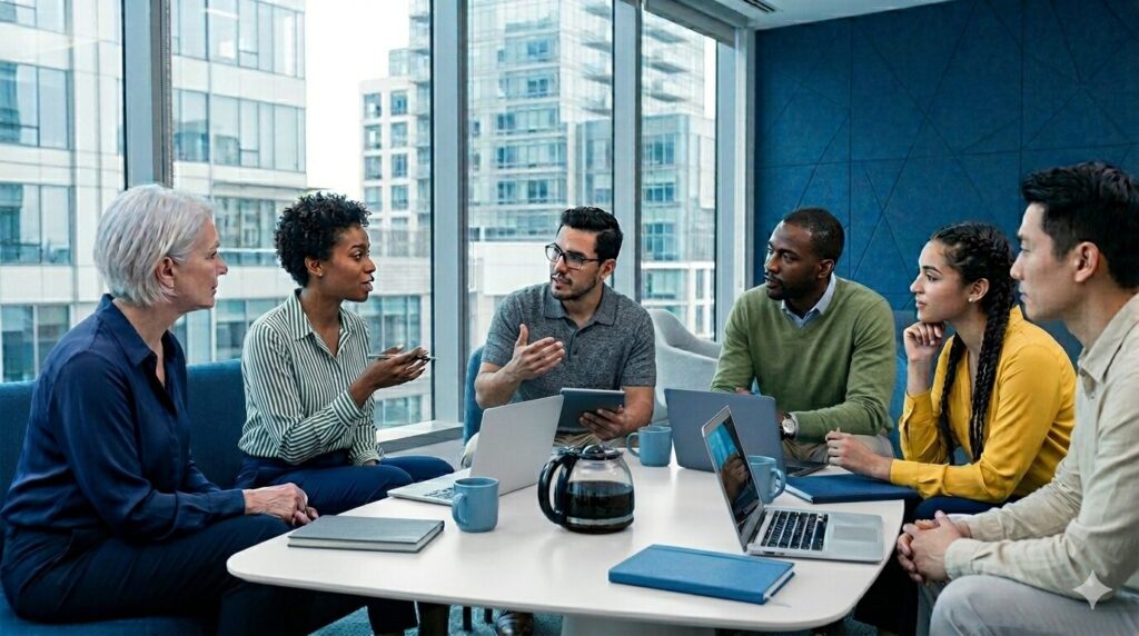 ejemplo de inteligencia emocional en empresas y negocios, personas escuchándose