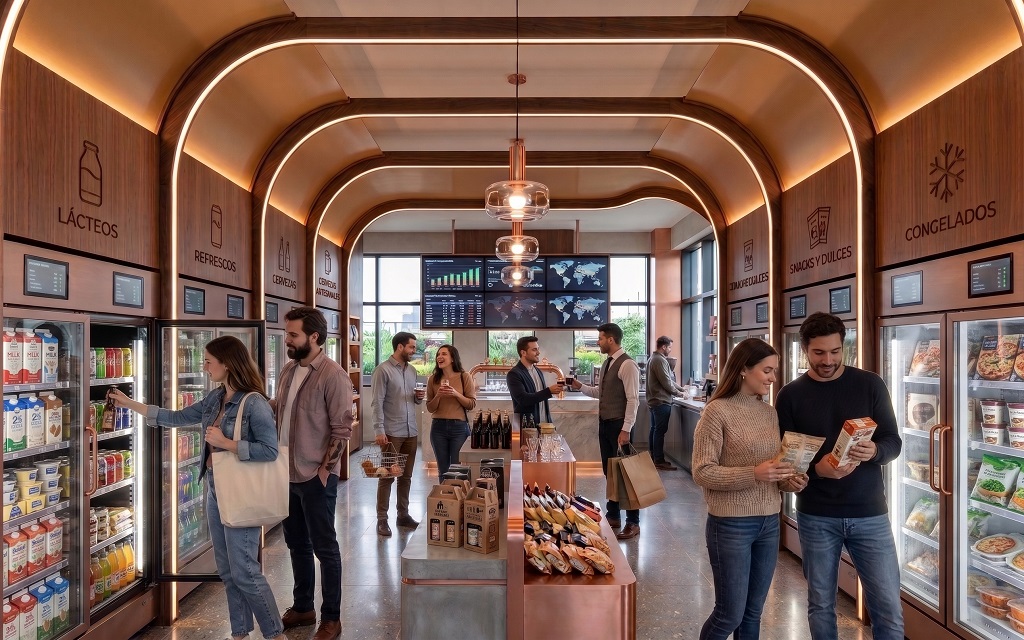 Una imagen de un mercado que muestra cómo escalar un negocio con sistemas eficientes y control financiero.